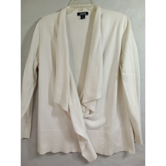 Lands End Women‎ Large Open Front Cardigan White - Picture 7 of 11